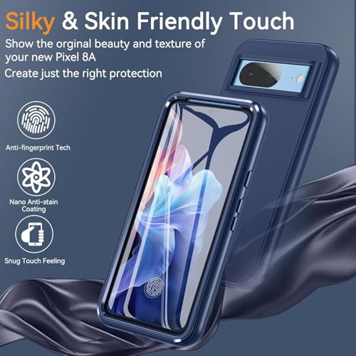 Coque Pixel 8a antichoc 360 avec protège-écran bleu robuste Oil-pixel8a - 7