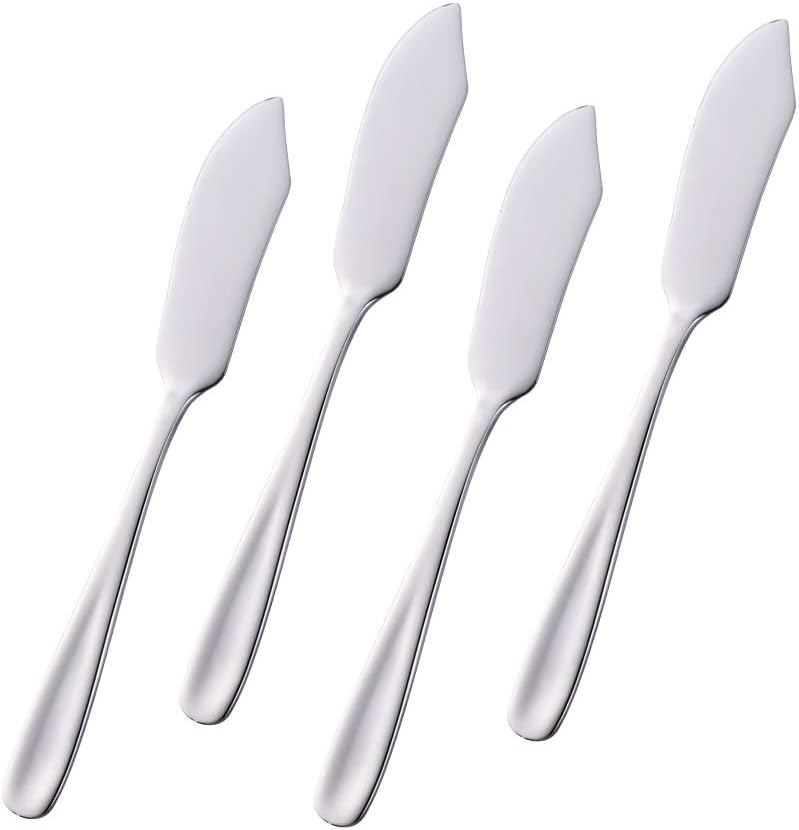 Stainless Steel 18/10 Cheese Desert Knives, Set of 4, Baikai Gold Breakfast Butter Knife, Slicer Sandwich Spreader ? (Cheese Knife Set-Rainbow)