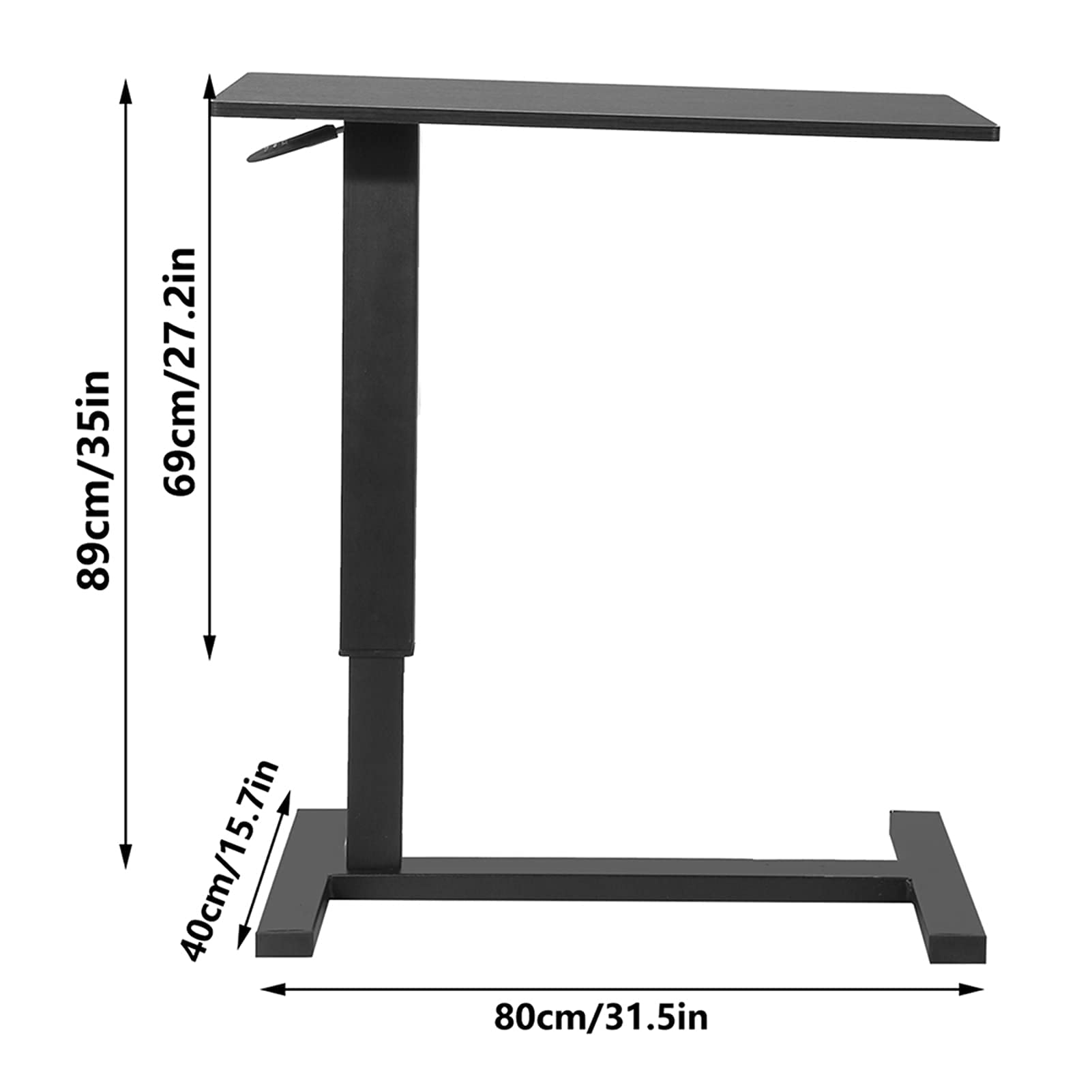 Ejoyous Mesa Auxiliar con Ruedas Ocultos, Mesa para Sofá con Altura Ajustable Base en Forma de C Escritorio para Computadora Portátil Mesa Elevadora para Escribir Dibujar Leer