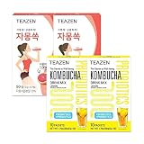 TEAZEN 2 Flavor 40 stick Variety Pack, Pink Grapefruit Hibiscus and Green Tea Powdered Drink Mix (20