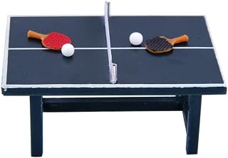 CLISPEED 1 Conjunto Simulado Mesa De Tênis De Mesa Casa De Bonecas De Madeira Tênis De Mesa Equipamentos Esportivos Casa De Bonecas Mesa Pong Miniture Decoração Brinquedos Rc Micro