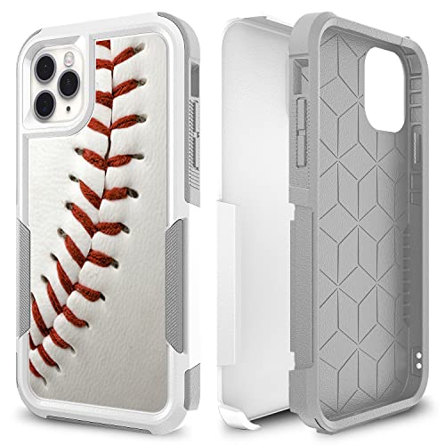 Candykisscase for iPhone 11 Pro Max, Baseball Sport White Pattern Shock-Absorption Hard PC and Inner Silicone Hybrid Dual Layer Armor Defender Case for Apple iPhone 11 Pro Max - image 1