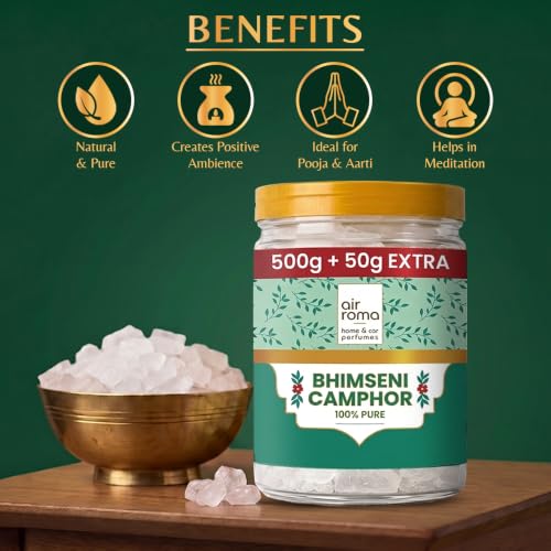 Image of AIR ROMA Pure Bhimseni Camphor 550g | Puja, Aarti & Meditation