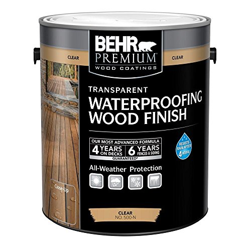 BEHR Premium 1 gal. Clear Transparent Waterproofing Exterior Wood Finish 50001