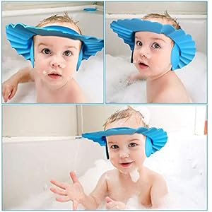 SETON Adjustable Baby Shower Cap New Soft Bathing Baby Wash Hair Eye & Ear Protector Hat for New Born Infants Babies Boys & Girls_Multicolor