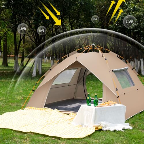 Carpa instantánea para camping 3-4 personas impermeable miniatura 3