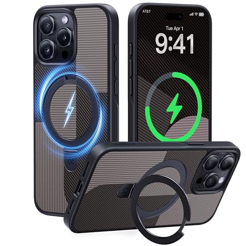 Image of CASEKOO for iPhone 15 Pro Max Case with Ultra-Magnetic Stand, Latte Brown | [Military Drop Protection] [Compatible with MagSafe] Shockproof Slim Translucent Matte Phone Case for iPhone 15 Pro Max, 6.7 inch