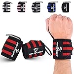 AQF Wrist Wraps for Weightlifting - USPA & IPL Approved 18" Gym Wrist Support with Thumb Loop - Heavy Duty Lifting Wrist Straps for Fitness, Workout, Powerlifting, & Bodybuilding (Pair)