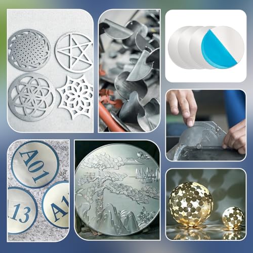 OLYCRAFT 4 Stück 10cm Aluminiumscheibe 2mm Dicke Runde Aluminiumbleche 1060 Aluminiumscheiben Anhänger Runde Stanzrohlinge Zum Laserschneiden Metallstanzen Schmuckherstellung DIY