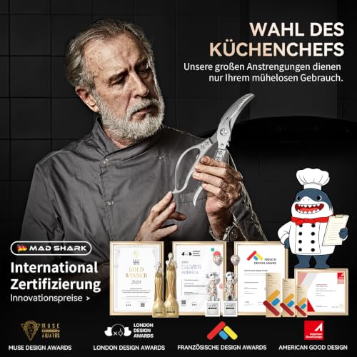 Foto von MAD SHARK Geflügelschere Profi Küchenschere Sicherheitsverriegelung Küche