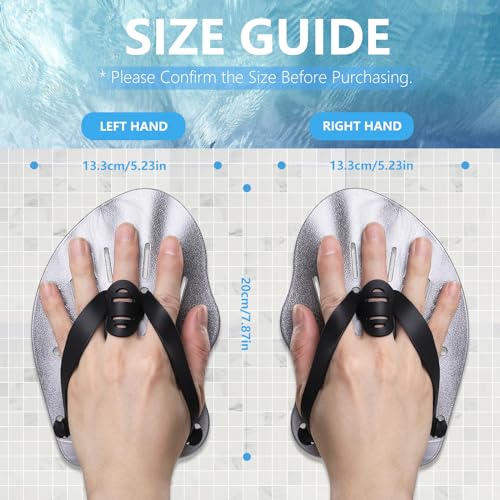 image for Hianjoo Swimming Hand Paddles for Adult and Junior (1 Pair), Power Str