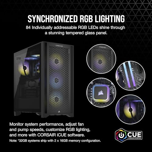 Image of Corsair Vengeance i7500 Series Gaming PC - Liquid Cooled Intel Core i7 14700KF CPU - NVIDIA GeForce RTX 4080 GPU - 32GB Vengeance RGB DDR5 Memory - 2TB M.2 SSD - Black