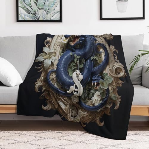 Manta de dragón térmica para sofá manta cálida de forro polar y franela 150 x 200 cm 3