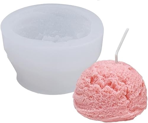 Miniatura 1 de - Hágalo usted mismo, pensamiento de desarrollo, molde de silicona de media bola de helado de verano de grado alimenticio, molde de vela de cubitos