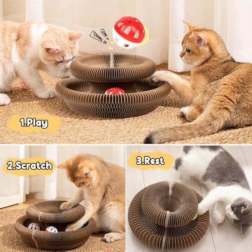 Rascador Interactivo para Gatos con Bola y Cartón miniatura 6