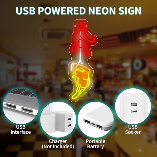 Image of Spiderman Take Pizza LED Neon Sign USB Powered for Wall Decor, Funny Neon Night Light Sign Dimmable for Restaurant Party Decor Food Lover Birthday Gifts