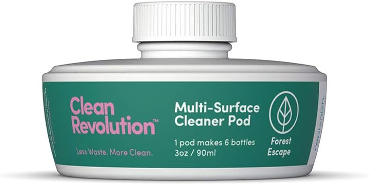 Clean Revolution- One Multi-Surface Refill Pod, Forest Escape Scent, Makes 6 bottles/84 total oz. Plant-Based, Non-Toxic, Biodegradable, Eco-Friendly Cleaner