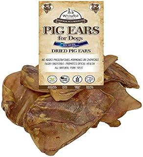 WhiteTail Naturals Jumbo Dried Pig Ears Dog Chews (5-Pack) Thick Cut Large Pork