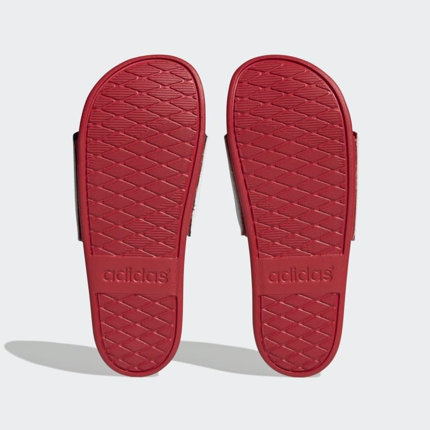 Image of adidas womens Adilette Comfort Slides White /White /Better Scarlet 11