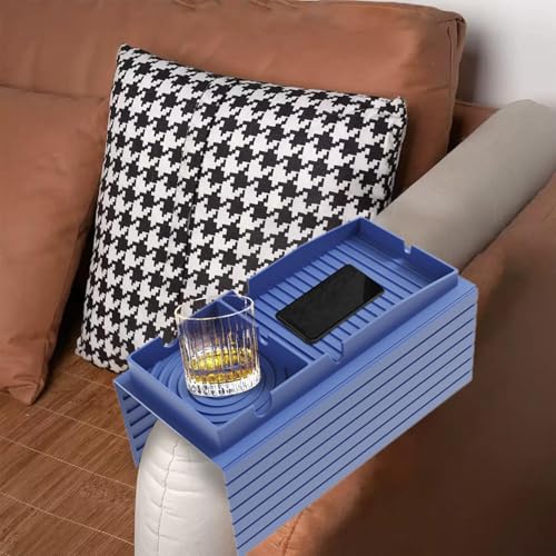 Support de boisson pour canapé gris en silicone flexible pour accoudoir - 7