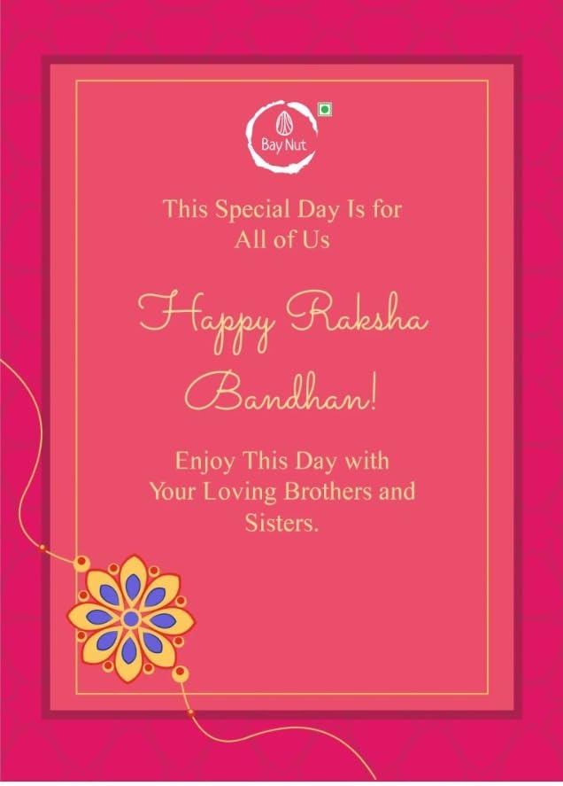 Image of Bay Nut Premium Rakhshabandhan /Rakhi Gift Hmaper Assortment Of Nuts & Dried Fruits|Festival Gift For Family & Friends|Combo Pack Of Almonds,Cashews Festive Celebration (h-5)