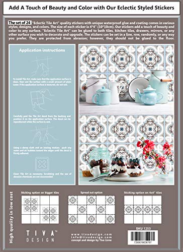 The Nisha 24 Pc Pack (4 X 4) Art Eclectic Peel And Stick Wall Sticky Backsplash Vinyl Waterproof Removable Tile Sticker Decals For Bathroom & Kitchen, 4X4 Inch, Toscana 1253 #TOP6