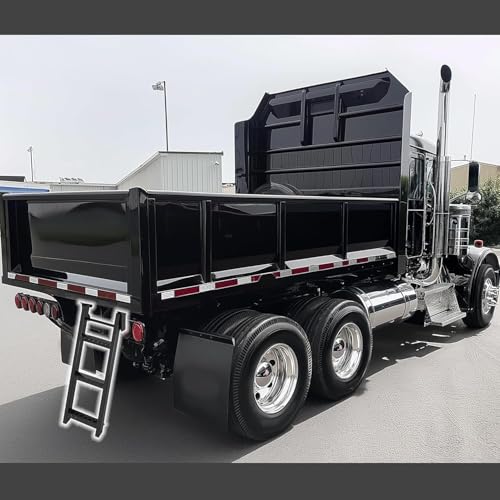Image of HECASA 3-Rung Truck Step Universal Fit Most Truck Tractor Trailer | 14-1 /4in x 31-1 /2in Textured Slip-Resistant Surface Steel Powder Coated Black