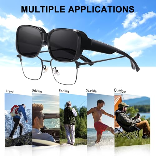 Image of HAOLOTA Polarized Sunglasses Over Glasses Women Wrap-Around Glasses Small Shapes Driving Fishing UV400 Protection