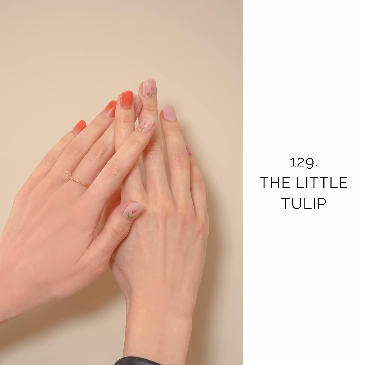 NAILOG Semi Cured Gel Nail Strips (20 Extra Long Stickers/Wraps) | Buy 2 Get 1 UV Lamp| Glossy & Long Lasting Soft Gel Finishing, The Little Tulip