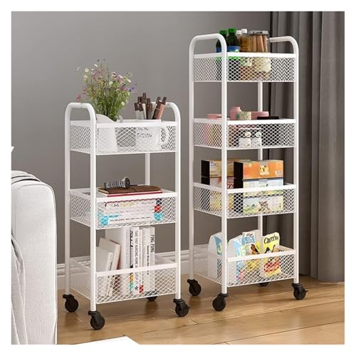 Orizer - Carrello portautensili a 3 livelli/4 ripiani, carrello portaoggetti estraibile per bagno e cucina, versatile scaffalatura Orizer, robusto ed elegante carrello mobile per uso domestico