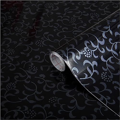 d-c-fix Möbel-Klebefolie Sonja Black Blumen-Muster 45 cm x 1,5 m -...