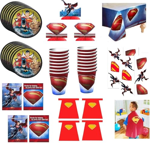 Justice League Superman kit anniversaire pour simplifier l'organisation du goûter de vos enfants