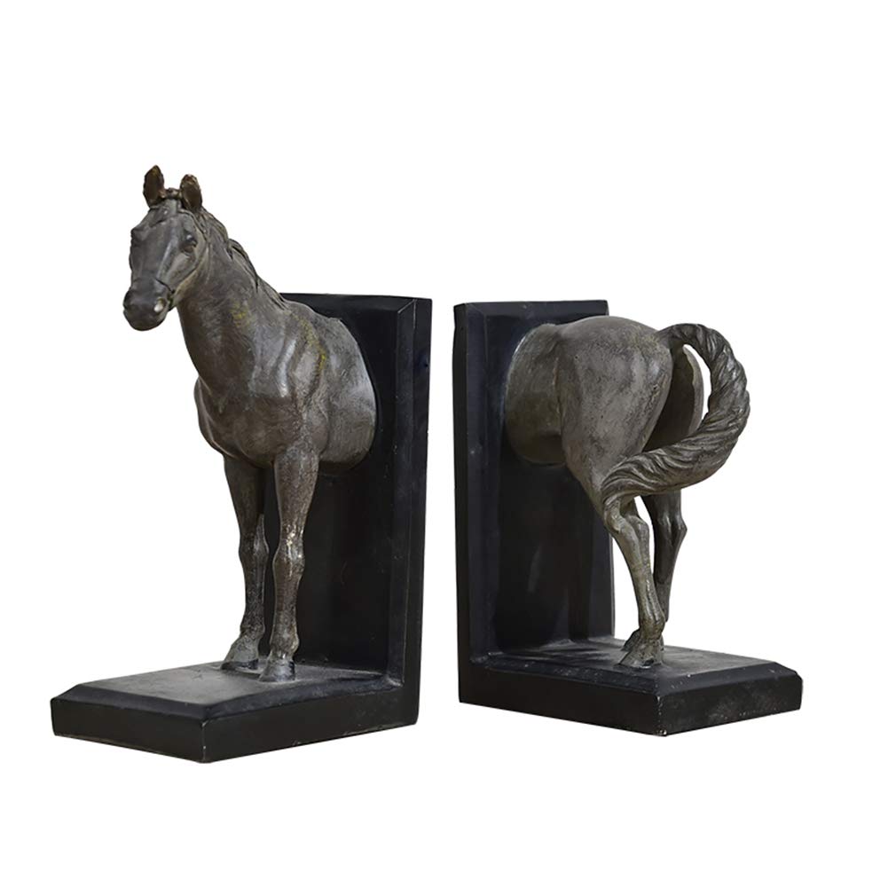 Amazon.co.jp: 馬の像のブックエンド、装飾的な馬の像馬の愛好家の彫刻