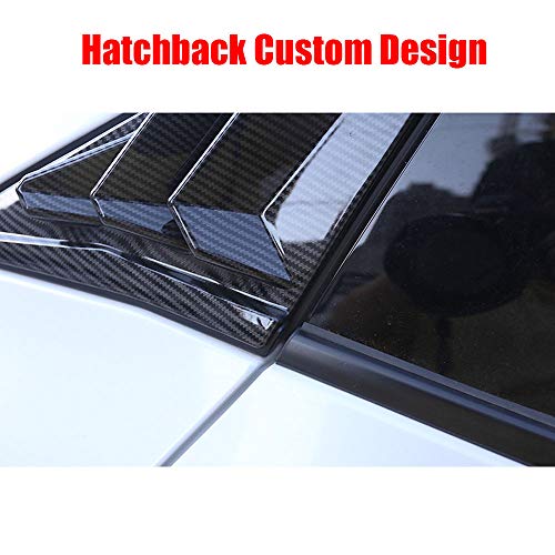 XITER 2PCS ABS Carbon Fibre Racing Style ABS Rear Side Window Louvers Air Vent Scoop Shades Cover Blinds for Honda Civic Hatchback 2021 2020 2019 2018 2017 2016 (Carbon Fiber Black)
