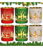 Rentier-Teelichthalter Aus Glas – Weihnachtsdeko Mit Silhouette | 9,9 Cm Hoch, Für Teelichter & LED-Kerzen
