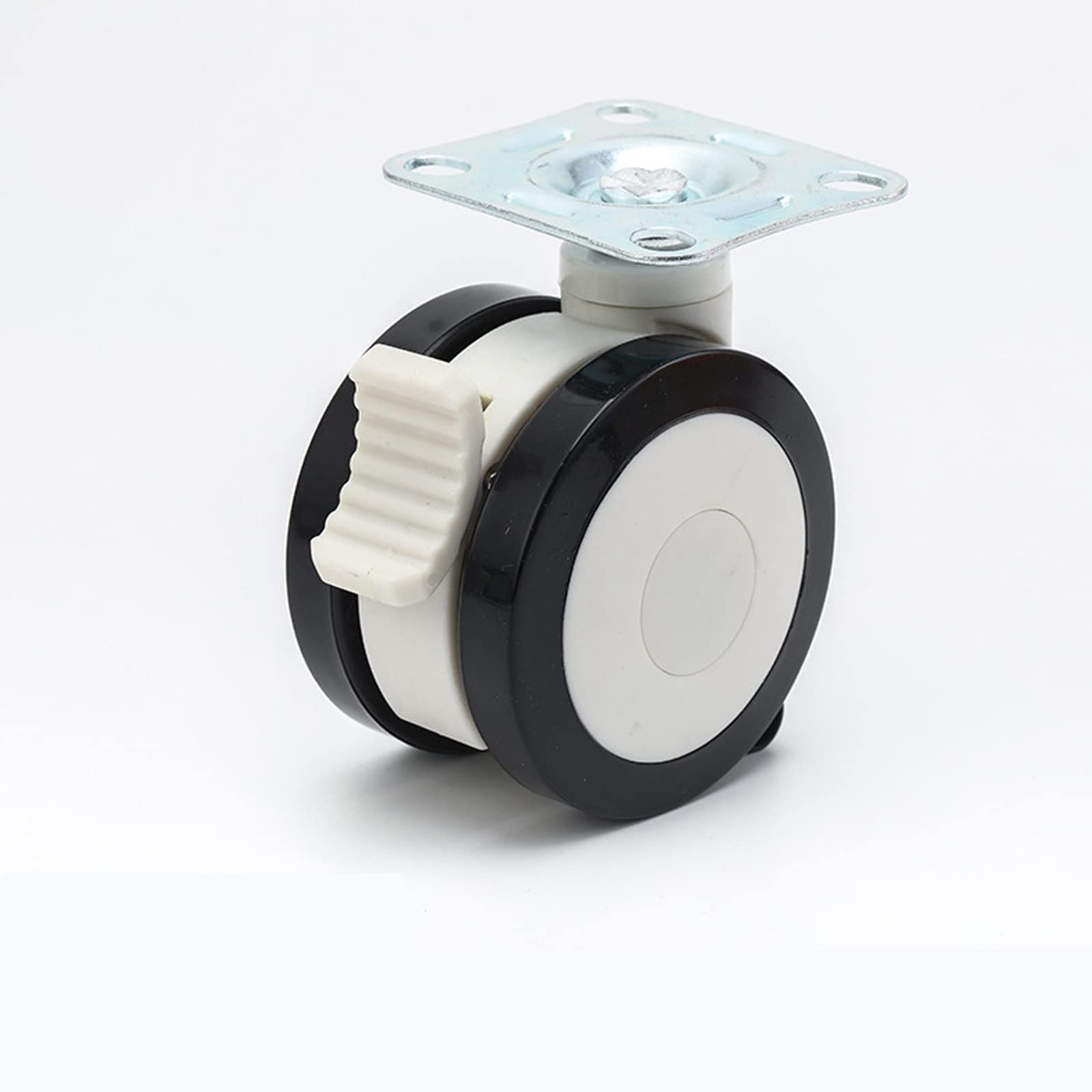 GBRJUYF Set of 4 Heavy-Duty Nylon Swivel Plate Casters - Silent 360° Locking Wheels for Workbenches, Tables, and Carts - No Floor Marks, Smooth Rolling Replacement Castors