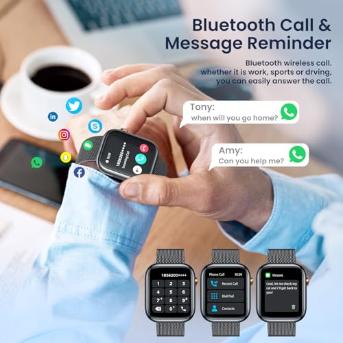 Orologio Smartwatch Fitness Donna con Chiamate: Smart Watch compatibile Android ios Risposta Vivavoce Chiamate 123 Modalità Sportive Contapassi Misura Pressione Sanguigna Sonno Orologi Intelligente