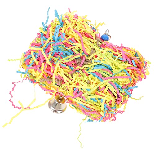 EXAOMBLE Hanging Bell for Parrots Pet Swing Chewing for Cockatiels Budgies Easy to Attach Bird Cage Accessory Engaging Playtime for All Birds