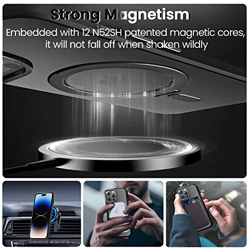 Coque pour iPhone 14 Pro Max coque compatible avec MagSafe étui antichoc noir dur - 4