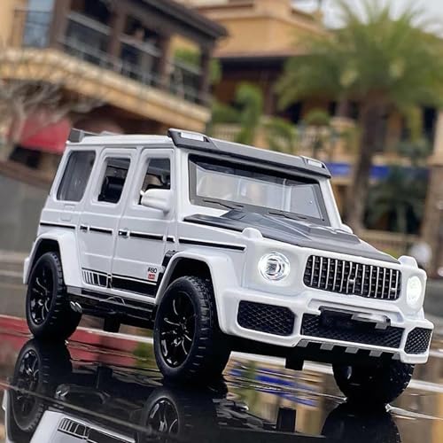 Image of 1:32 Scale G Wagon Toy Car Diecast Metal Car for Kids with Light Sound Pullback Openable Doors