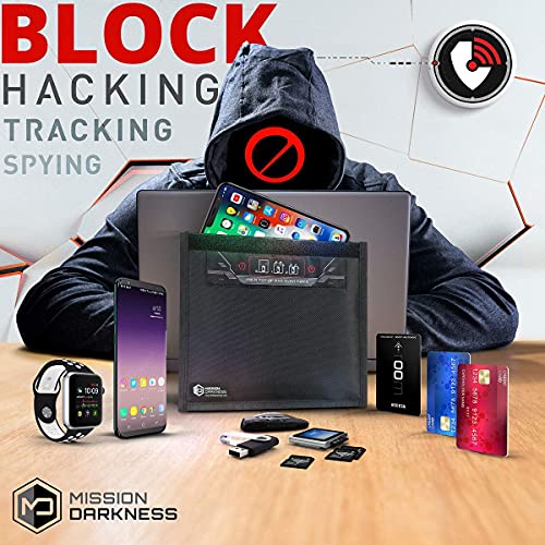 Mission Darkness Non-Window Faraday Bag Collection Includes Phone, Tablet, and Laptop Size Bags - RF Shielding, Signal Isolation, EMF Reduction, EMP Protection, Anti-Tracking Hacking Spying2