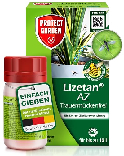 PROTECT GARDEN Lizetan AZ Trauermückenfrei Gießmittel gegen die Larven der Trauermücken und andere Bodenschädlinge 75 ml Konzentrat