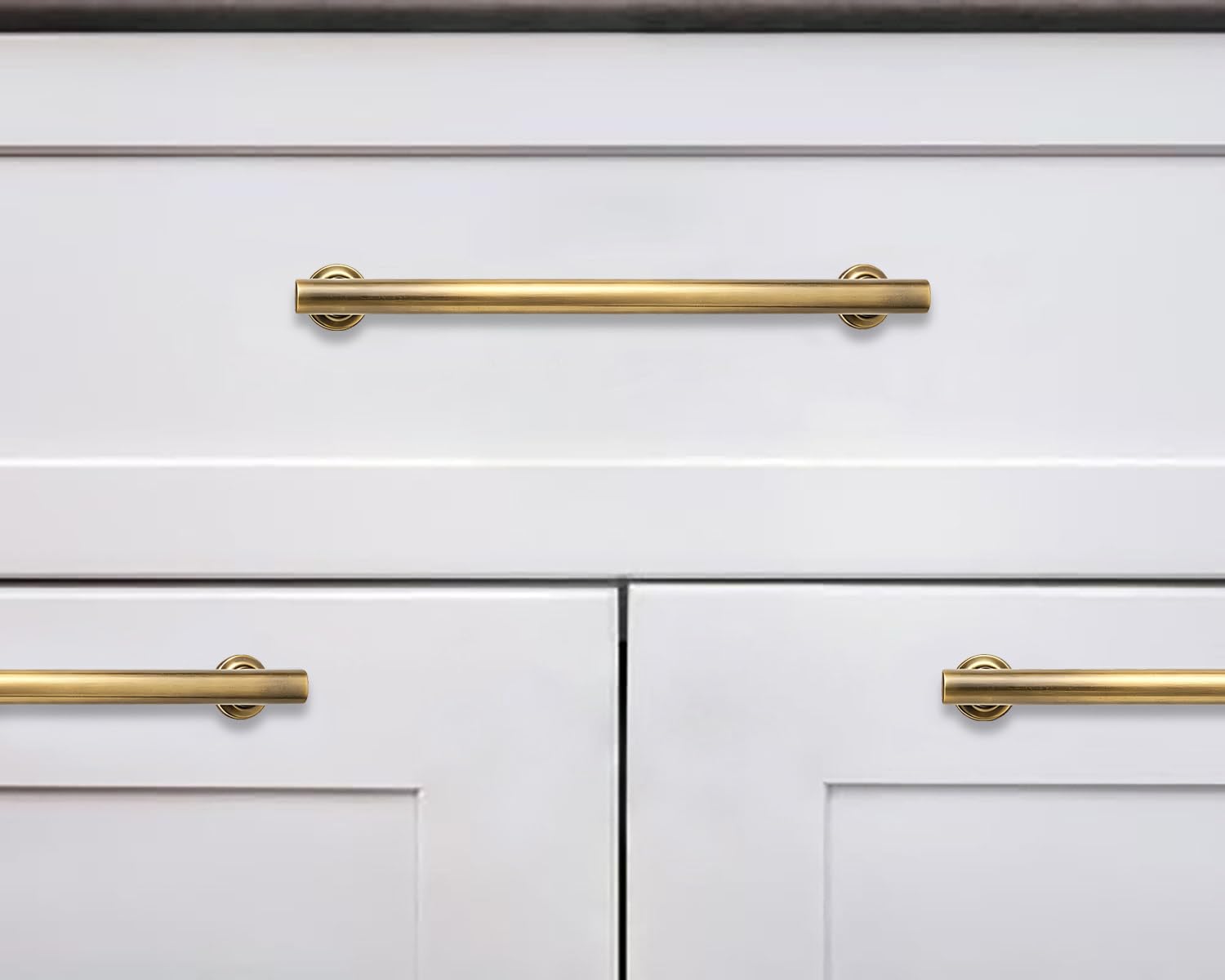 KHTUMEWARE-297 Antique Brass Appliance Pulls CTC 12 in (305 mm) in Antique Brass — KHTUMEWARE