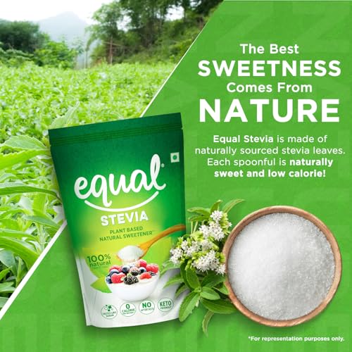 Image of Equal Stevia Pouch (400g) | Sugar-Free Powder | Natural Plant-Based Sweetener | Sweetness Equivalent to 1Kg of Sugar | 100% Natural & Zero Calorie Sugar Substitute | Tastes Like Sugar | Ideal for Diabetics