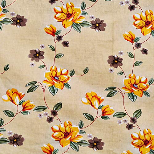 Image of Swayam Pure Cotton Double Bedsheet with 2 Pillow Covers | Size 90 x 100 inch | 160 TC | Floral Design | Soft Breathable Bed Sheet | Comfortable & Durable for Bedroom - Peach