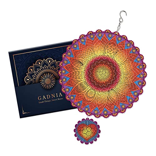 Wind Spinners Outdoor Metal Decorations Purple Gorgeous Double Spinners | Mandala Stainless Steel Ornament For Garden Home Decor | Multi Color Metal Sun Catcher Art For Tree Hanging, Backyard (M4) #TOP1