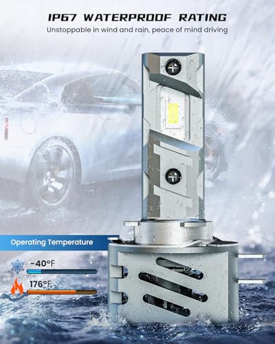 Image of FRANXI H11B LED Bulbs, 60W 16000LM Super Bright Fog Lights, Pack of 2 | 6000K Cool White, 1:1 Design with Cooling Fan, Plug and Play