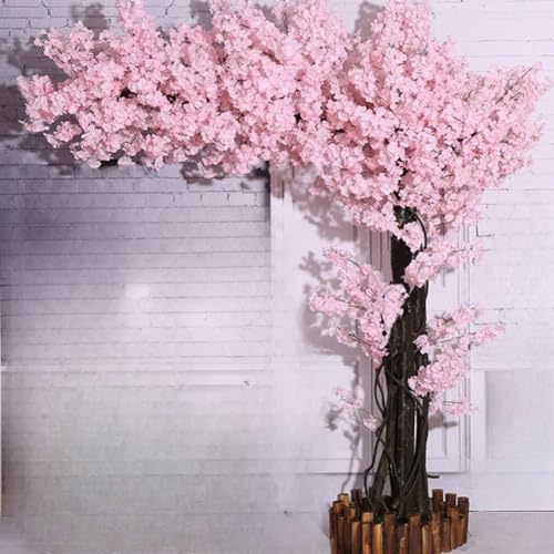 Emuia 人工桜の木 造花 シミュレーション植物 高さ1.5m × 幅1.2m 屋内 屋外 装飾 リアルな花びら ピンク 桜の木 フェイクツリー 結婚式 装飾 商業施設 店舗装飾 ガーデニング イベント用 展示会用 大型 造花ツリー おしゃれ インテリア 玄関 エントランス 飾り 取り扱い簡単 (延伸型1.5×1.2m) [並行輸入品]