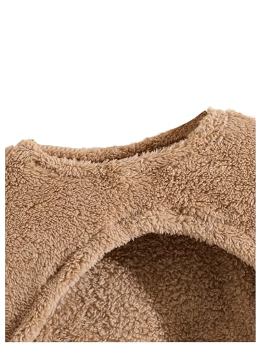 Image of SweatyRocks Girl's 3 Piece Outfits Long Sleeve Crop Sweatshirt and Cami Crop Top with Flared Pants Fuzzy Set