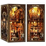 LUMYCE Book Nook Kit für Erwachsene Holzpuzzle DIY Miniatur Haus 3D Puppenhaus - Buchstütze für Bücherregal Deko mit Led Licht Kreatives Geschenk für Leser